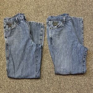 CINCH Green Label Mens Jeans Size 35x32 Lot of 2 Dark Stonewash MB90530002 Worn
